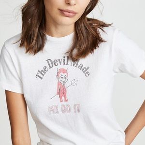 Re/Done Devil Made Me Do It Classic Tee Graphic T shirt size Large women’s